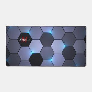Abstract Geometric Hexagonal Shape desk mat
