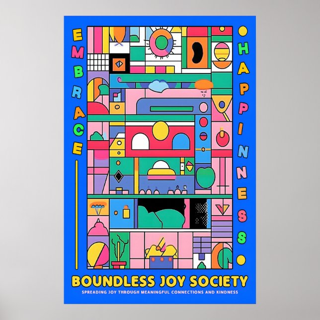 Abstract Geometric Joy Poster Vibrant Modern Wall (Front)