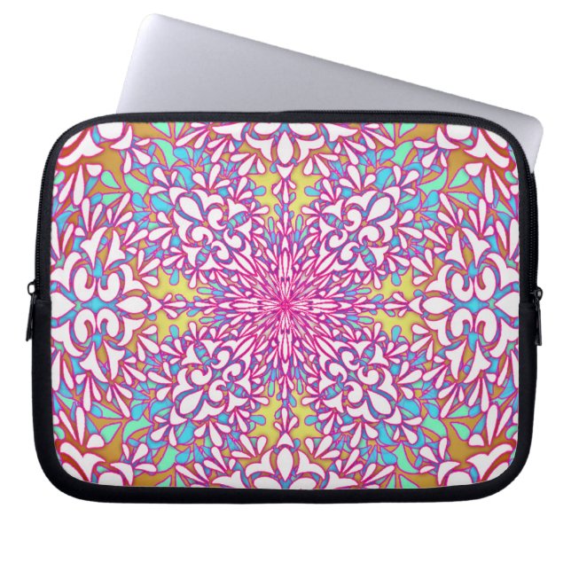 Abstract Geometric Kaleidoscope Design Laptop Sleeve (Front)