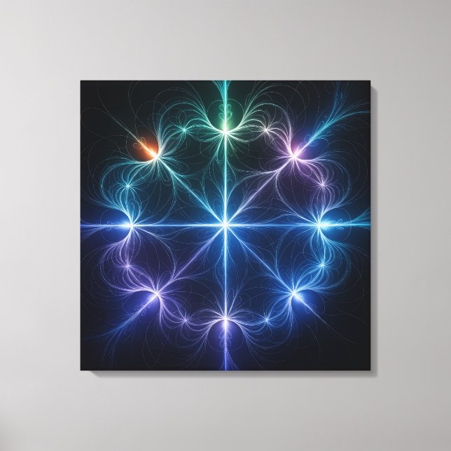 Abstract Geometric Light Canvas Art (Front)