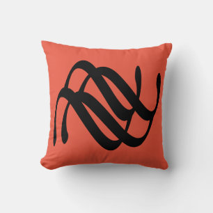 abstract geometric line art cushion