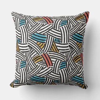 Abstract Geometric Line Art Seamless Pattern Cushion