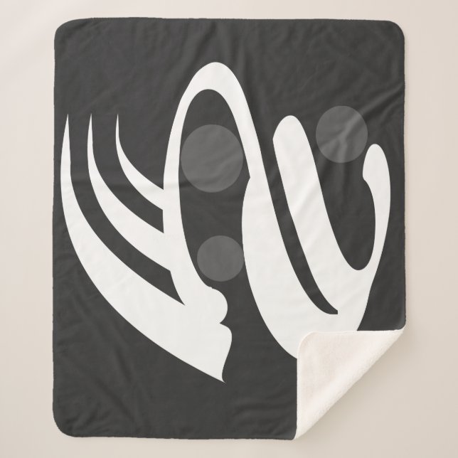 abstract geometric line art sherpa blanket (Front)