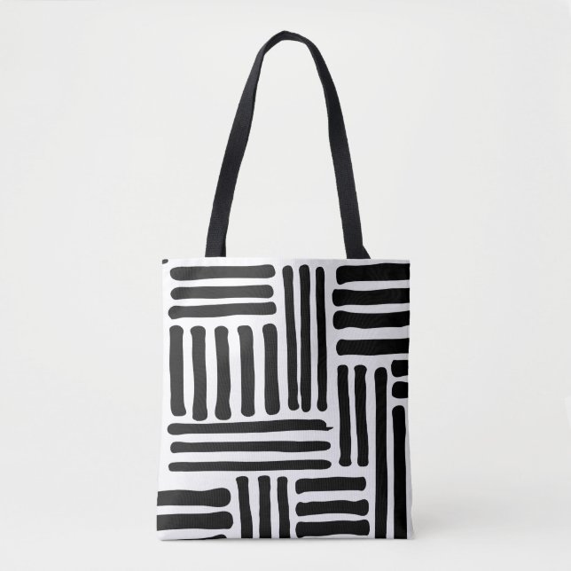 Abstract Geometric Line Pattern Tote Bag (Front)