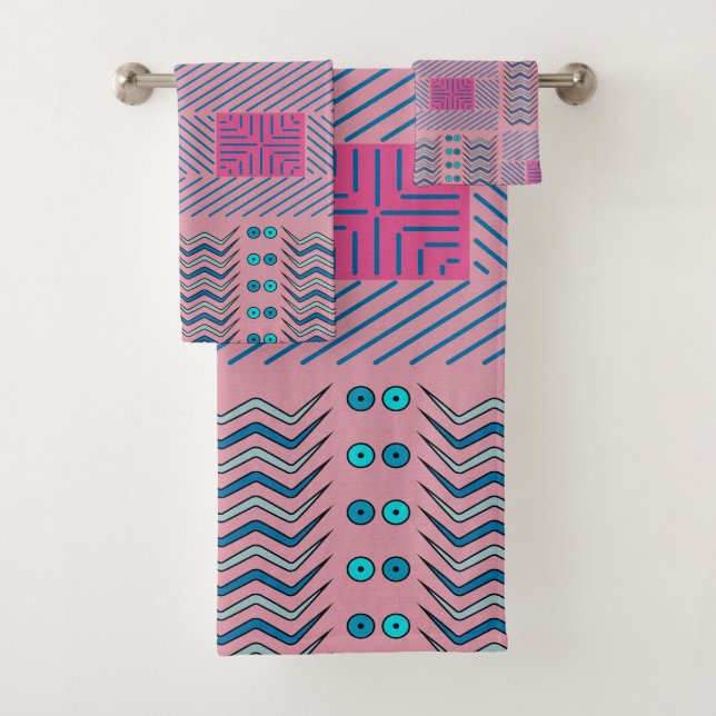 Abstract Geometric Lines and Shapes | Towel Set (Insitu)