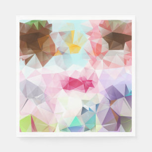 Abstract Geometric Low Poly Mosaic Napkin