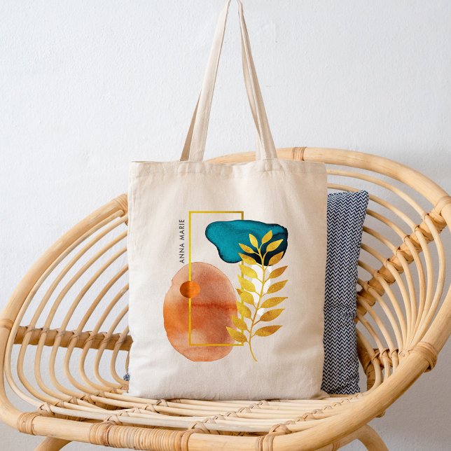 Abstract Geometric Mid-Century Modern Minimalist Tote Bag (Creator Uploaded)