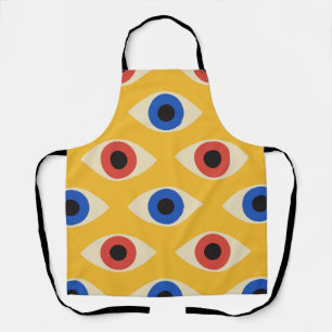 Abstract Geometric Modern Bold Evil Eye Pattern Apron