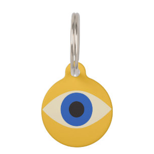Abstract Geometric Modern Bold Evil Eye Pattern Pet Tag