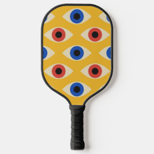 Abstract Geometric Modern Bold Evil Eye Pattern Pickleball Paddle