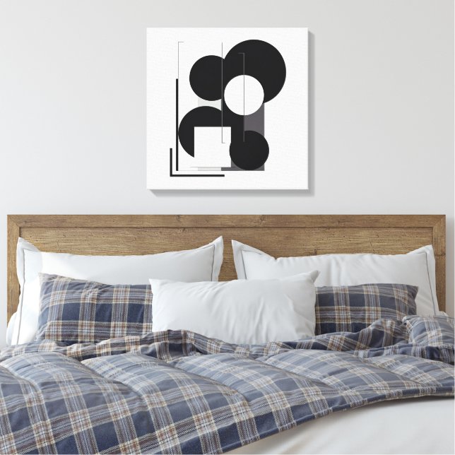 Abstract Geometric modern canvas art (Insitu(Bedroom))