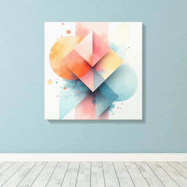 Abstract Geometric modern canvas art. Print (Insitu(Wood Floor))