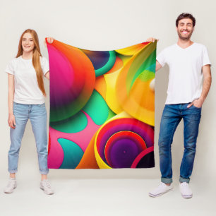 Abstract Geometric Modern Colorful Bubles 3D Fleece Blanket