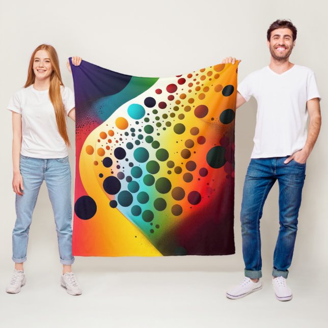 Abstract Geometric Modern Colourful Bubbles 3D  Fleece Blanket (In Situ)