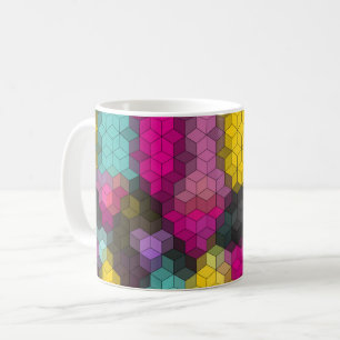 Abstract geometric modern hexagon shapes mosaic coffee mug