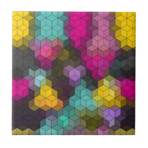 Abstract geometric modern hexagon shapes mosaic  tile