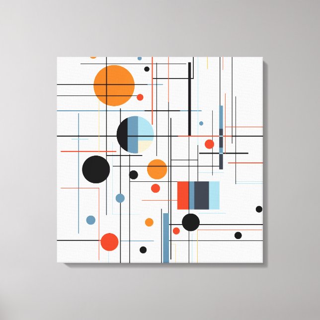Abstract Geometric Modern Minimalist Lines Canvas Print (Front)
