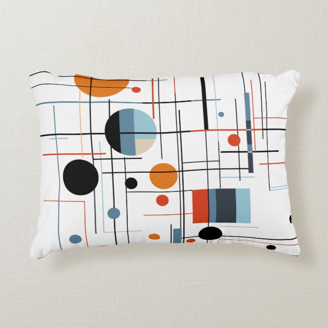 Abstract Geometric Modern Minimalist Lines Decorative Cushion (Front)