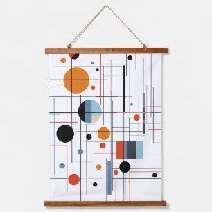 Abstract Geometric Modern Minimalist Lines Hanging Tapestry