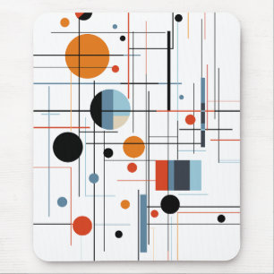 Abstract Geometric Modern Minimalist Lines Mouse Pad