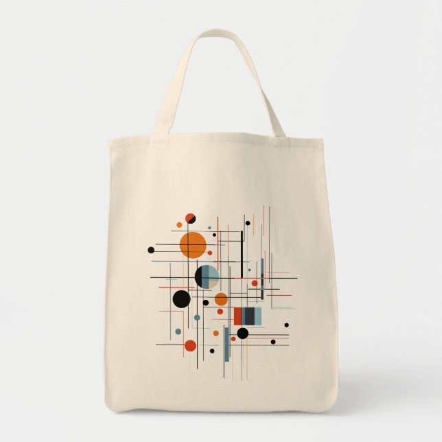 Abstract Geometric Modern Minimalist Lines Tote Bag (Front)