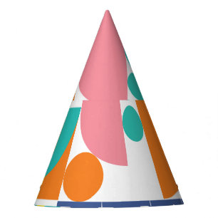 Abstract Geometric, Modern Vintage Shapes. Party Hat