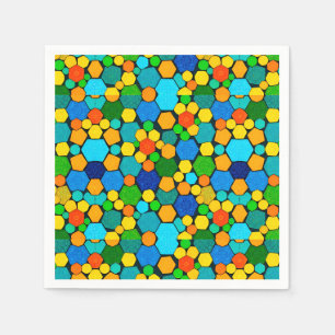 Abstract Geometric Mosaic Pattern Napkin