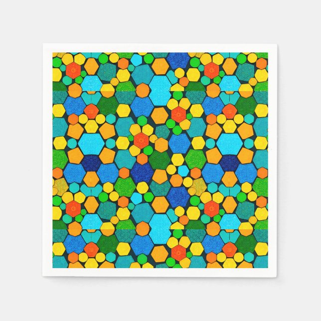 Abstract Geometric Mosaic Pattern Napkin (Front)