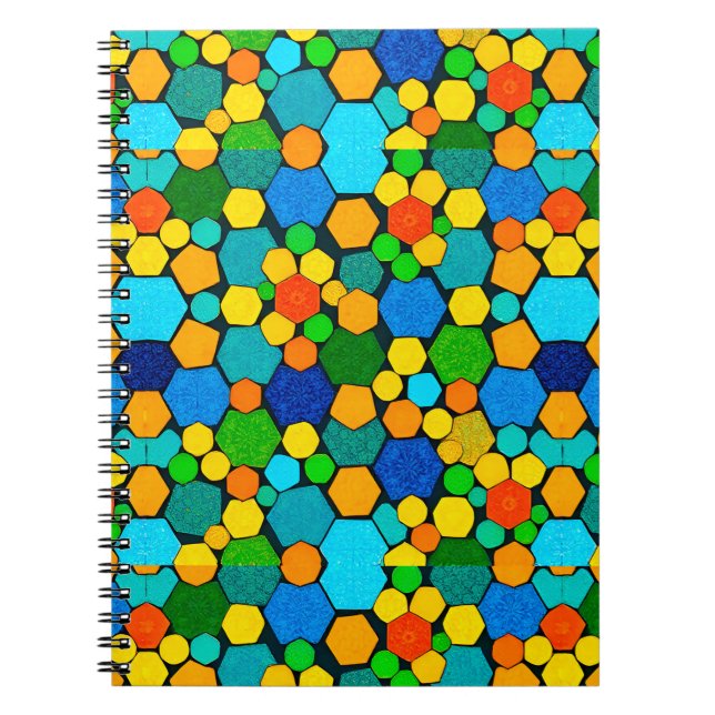 Abstract Geometric Mosaic Pattern Notebook (Front)