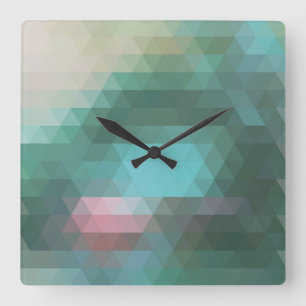 Abstract geometric mosaic triangle wall clock