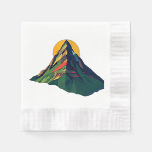 Abstract Geometric Mountain Landscape Napkin