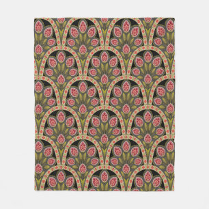 abstract Geometric mughal motif flower patternart, Fleece Blanket