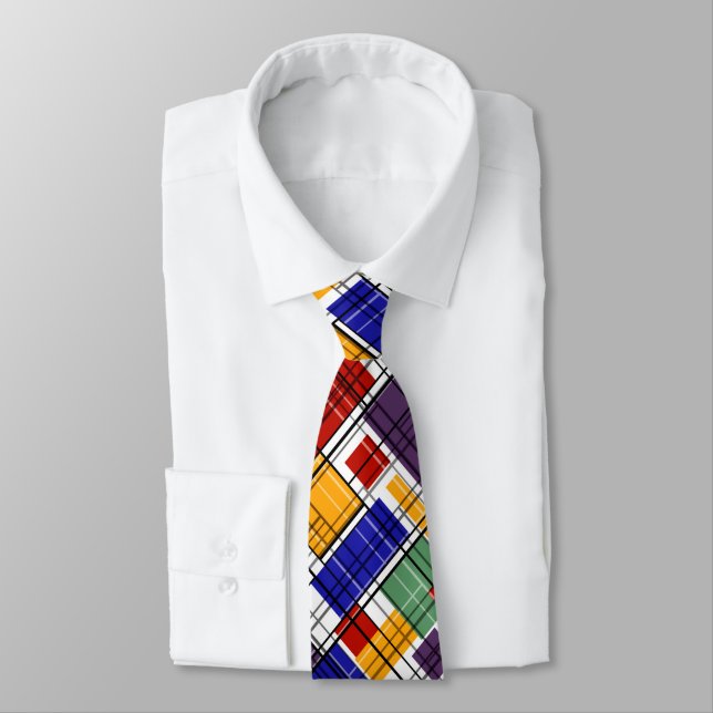 Abstract, geometric , multicolored tie (Tied)