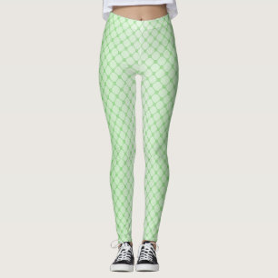 Abstract Geometric Networks of Green Lines Leggings