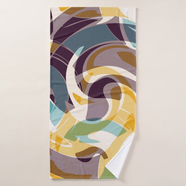 Abstract geometric objects graffiti grunge effecta bath towel (Bath Towel)