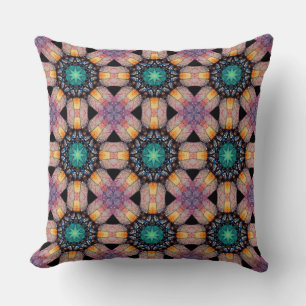Abstract Geometric Octagonal Star Circle Pattern Cushion