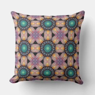 Abstract Geometric Octagonal Star Circle Pattern Cushion