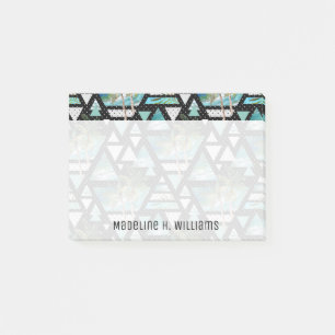 Abstract Geometric Palms & Waves Pattern Post-it Notes
