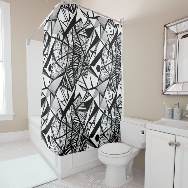 Abstract geometric pattern 24 - Shower Curtain (In Situ)