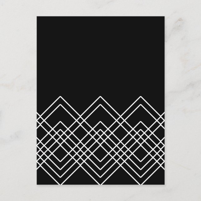 Abstract geometric pattern - black and white. postcard (Front)
