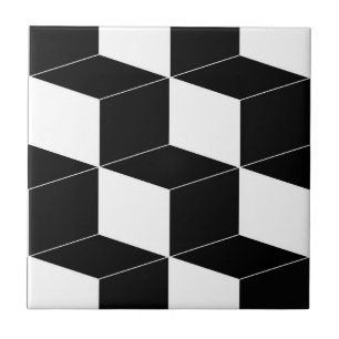 Abstract geometric pattern - black and white. tile