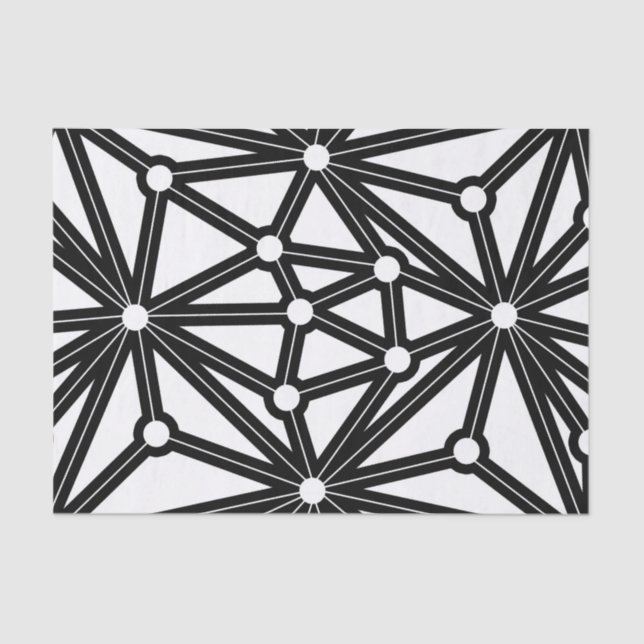 Abstract geometric pattern - black and white. tissue paper (Front)