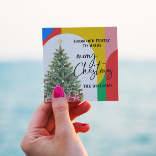 Abstract Geometric Pattern Christmas Envelope Square Sticker