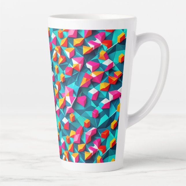 Abstract geometric pattern design 14 - Latte Mug (Right)
