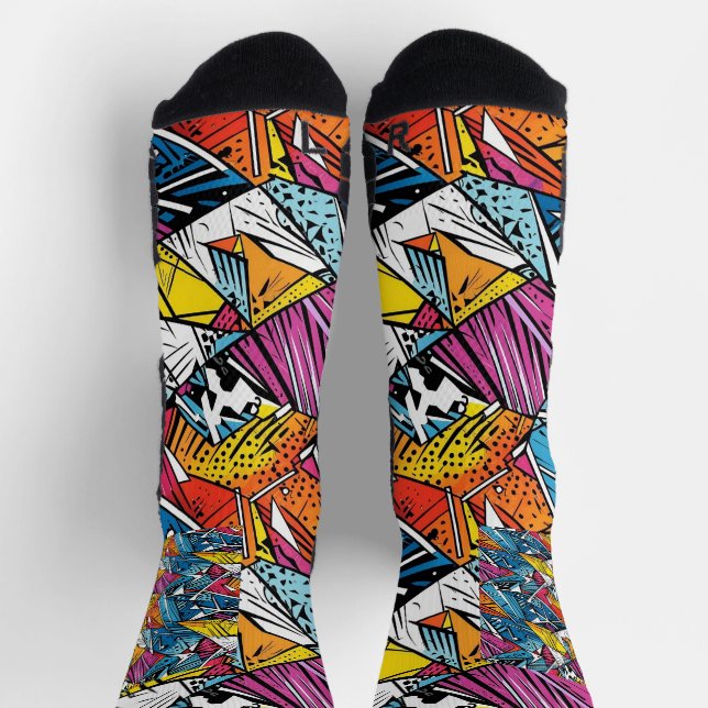 Abstract geometric pattern design 21 - Socks (Top)