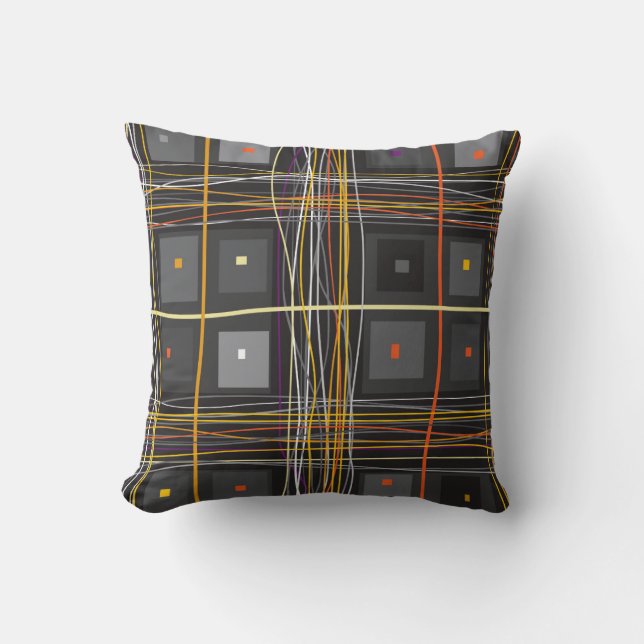 Abstract geometric pattern fabric design cushion (Front)