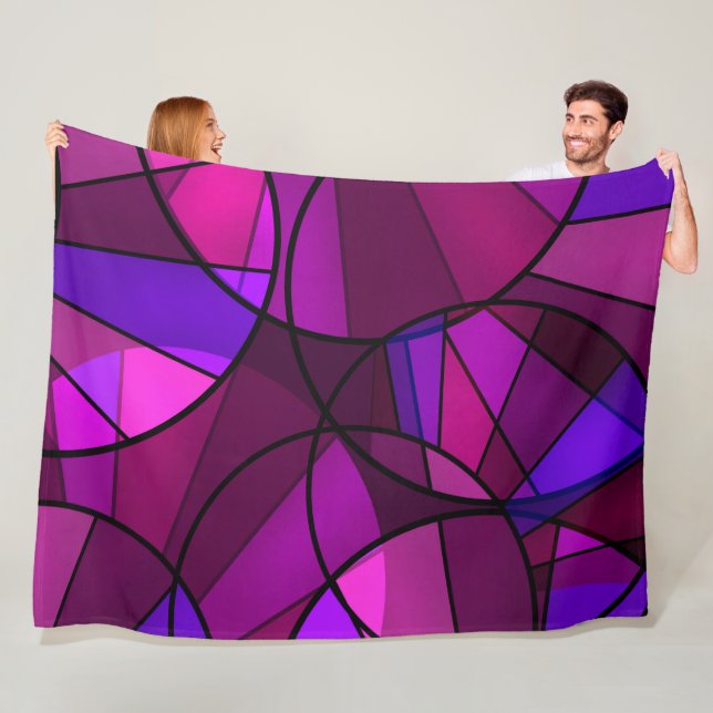 Abstract geometric pattern fleece blanket (In Situ)