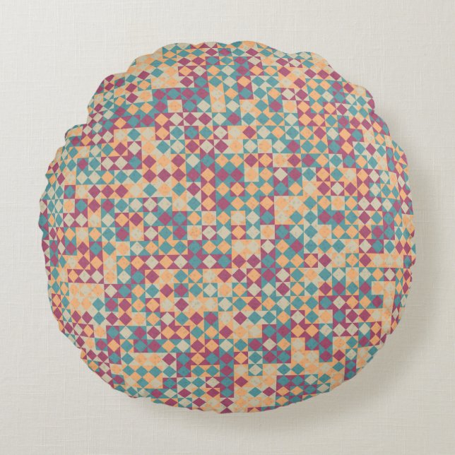 Abstract Geometric Pattern generative computationa Round Cushion (Front)