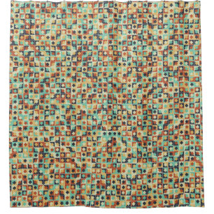 Abstract Geometric Pattern generative computationa Shower Curtain
