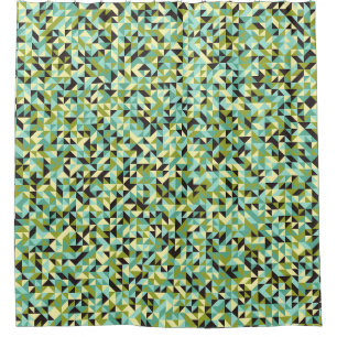 Abstract Geometric Pattern generative computationa Shower Curtain
